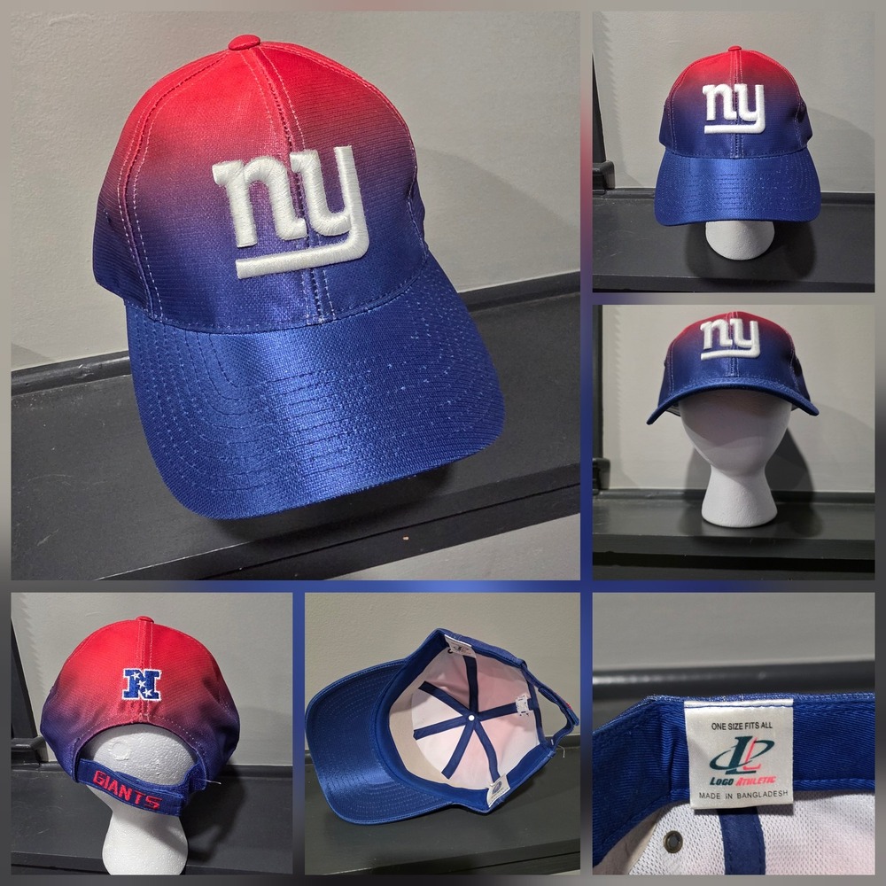 VTG New York Giants Hat Cap Strap Back Mens OS Blue NFL Football Logo Athletic